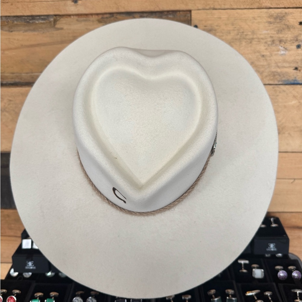Elegant White Charlie, One horse Hat with Decorative Band - Picture 2 of 3